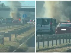 Požar na auto-putu kod Jakova, saobraćaj otežan zbog zapaljenog vozila