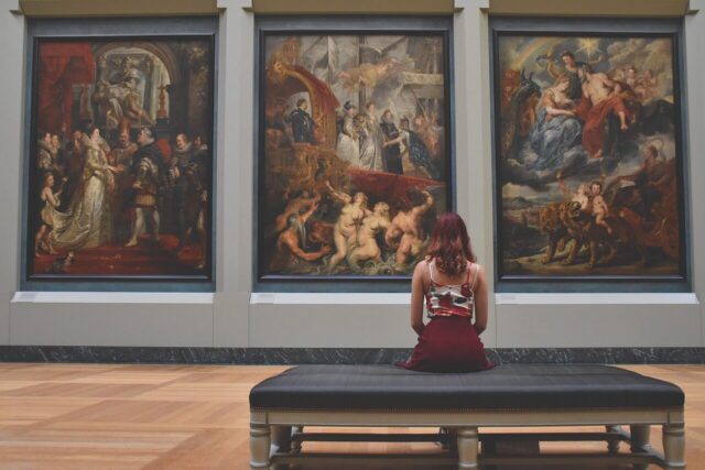 Photo by Pexels woman, art, creative, relaxation, girl, gallery, creativity, old, museum, exhibition, pictures, louvre, paintings, vernissage, inspiration, zoom background, brown background, brown art, brown relax, brown zoom, brown painting, brown paint, brown creative, brown old, brown inspiration, art, gallery, museum, museum, museum, museum, museum