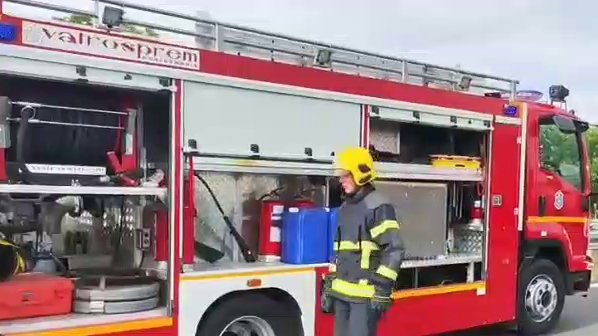 veliki-pozar Veliki požar u Krnješevcima kod Stare Pazove, gust dim iznad naselja